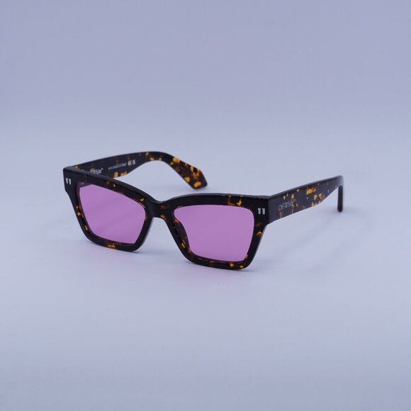 Off-White OERI110 CINCINNATI 6030 Sunglasses Havana Cat Eye Frame, Pink Lenses - Picture 1 of 11